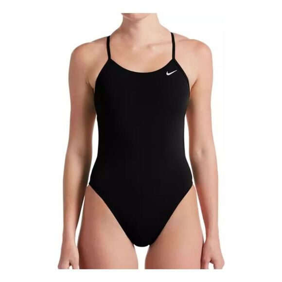 Nike woman’s Hydrastrong solid cut out tank one piece swimsuit bathing suit 12 - Picture 1 of 8